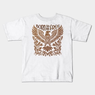 Born to be free, Flying eagle with ornaments Kids T-Shirt